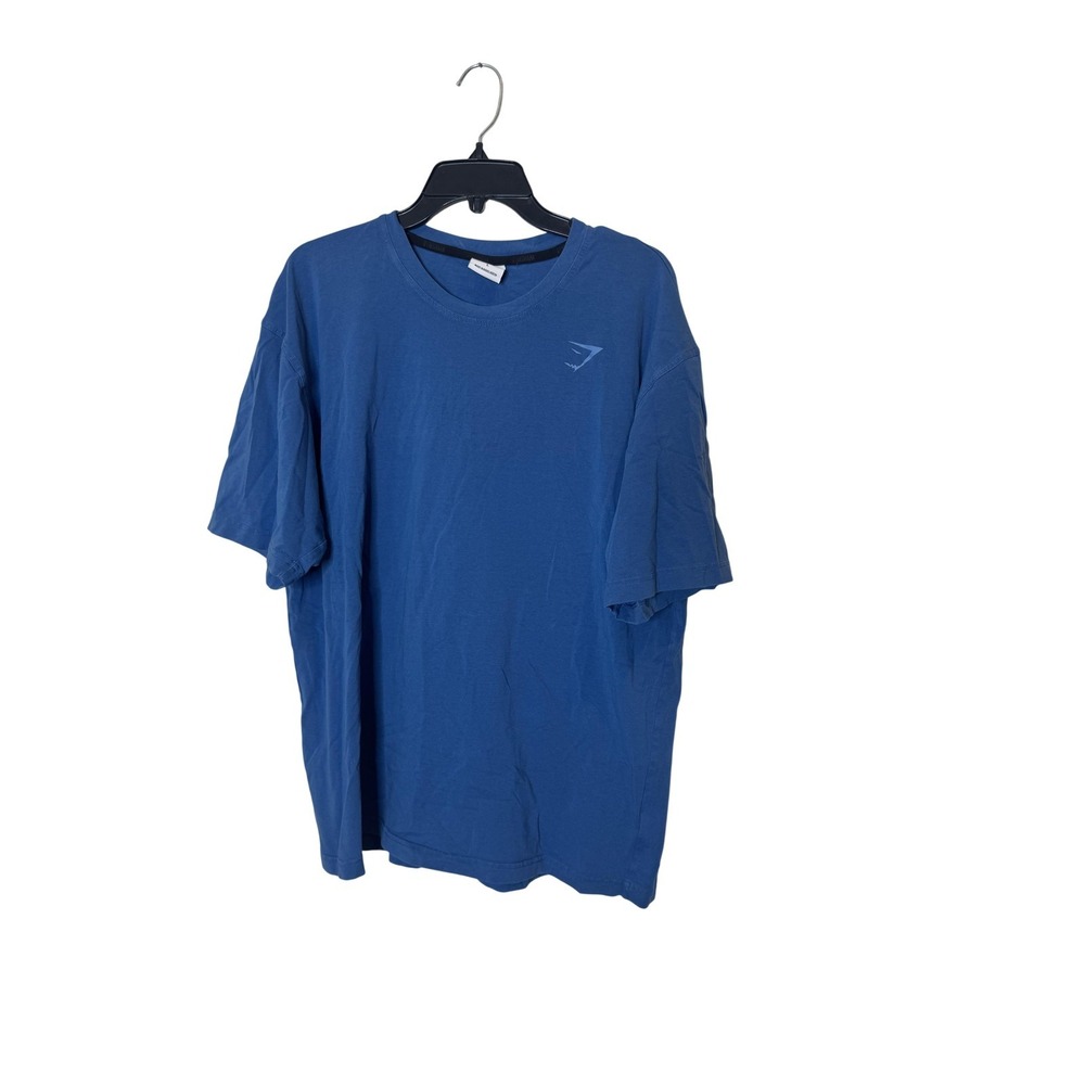 Gymshark Shirt Mens Large Blue Short‎ Sleeve Logo Athletic Tee Workout